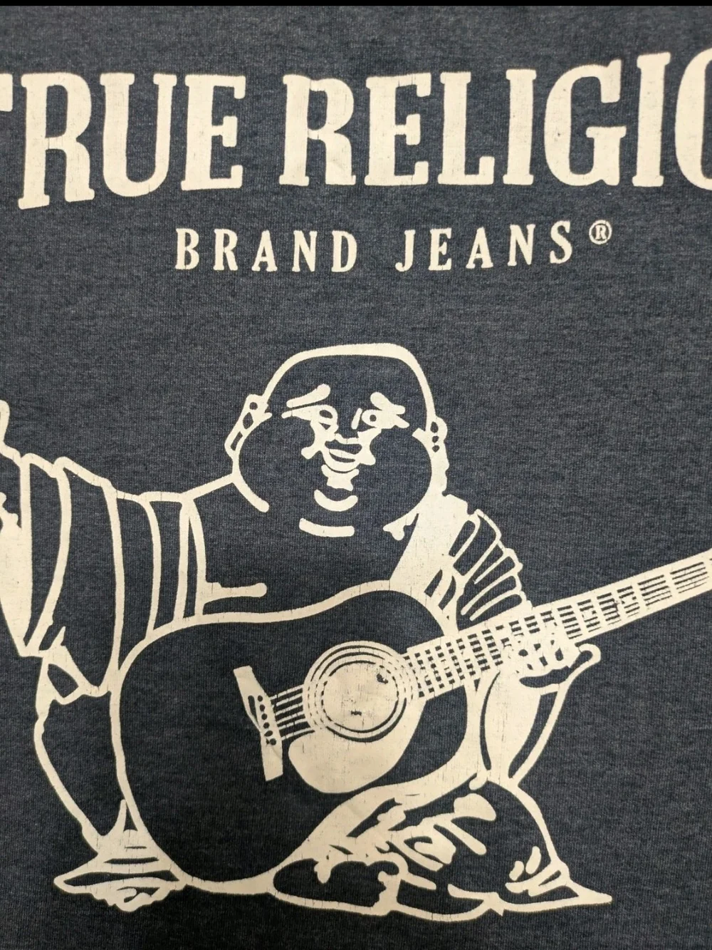 True Religion Navy Graphic Tee with White Logo